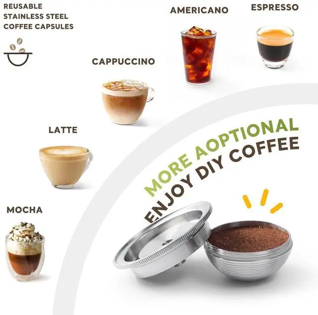 Alt view image 5 of 7 - Reusable Coffee Pod Compatible with Nespresso Vertuo,8oz (230ml) Mug