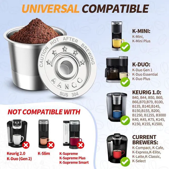 Alt view image 2 of 6 - Reusable K Cup for Keurig: No Microplastics Coffee Pods 2 Pack