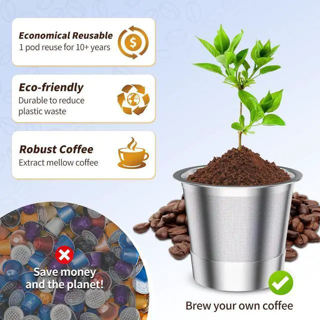 Alt view image 4 of 6 - Reusable K Cup for Keurig: No Microplastics Coffee Pods 2 Pack