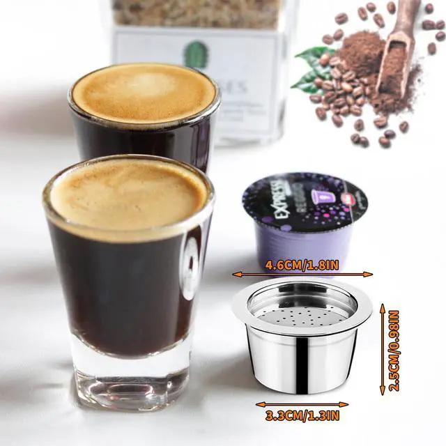 Alt view image 6 of 7 - Stainless Steel Coffee Capsules, Reusable Espresso Capsules for K Fee Pods Refillable Coffee Capsule Filter with 1 Spoon and 1 Brush