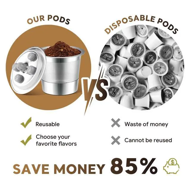 Alt view image 7 of 7 - Stainless Steel Reusable K Cups Compatible with Keurig Supreme & Supreme Plus, Reusable K Cups Five Hole Universal for Keurig Refillable Coffee Pod Filter (2 Pack)
