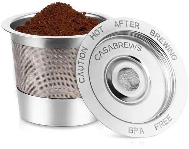 Main image of CASKF01 Reusable K Cups Coffee Pods for Keurig, Universal Stainless Steel Refillable Reusable K Cup Coffee Filters Compatible with Keurig 1.0 Coffee Machines, Eco-Friendly, BPA-Free