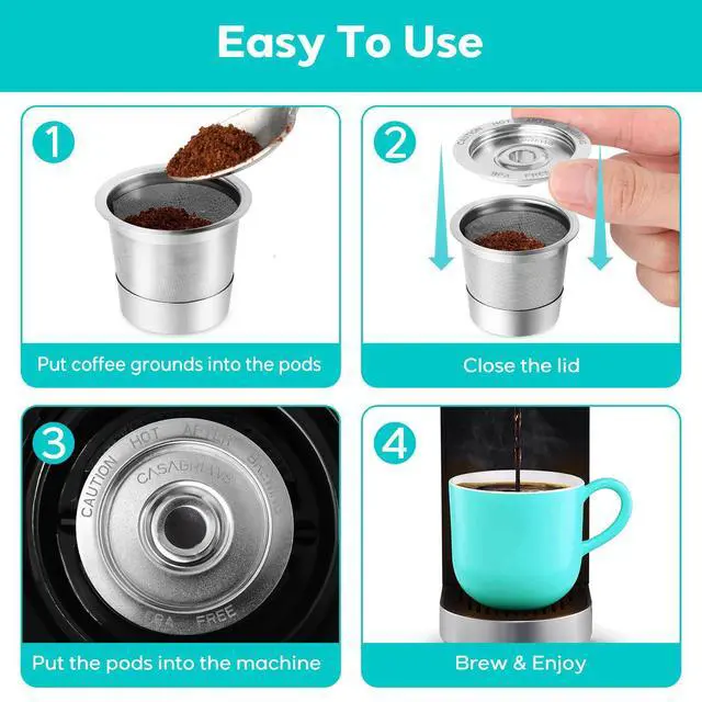 Alt view image 3 of 6 - CASKF01 Reusable K Cups Coffee Pods for Keurig, Universal Stainless Steel Refillable Reusable K Cup Coffee Filters Compatible with Keurig 1.0 Coffee Machines, Eco-Friendly, BPA-Free