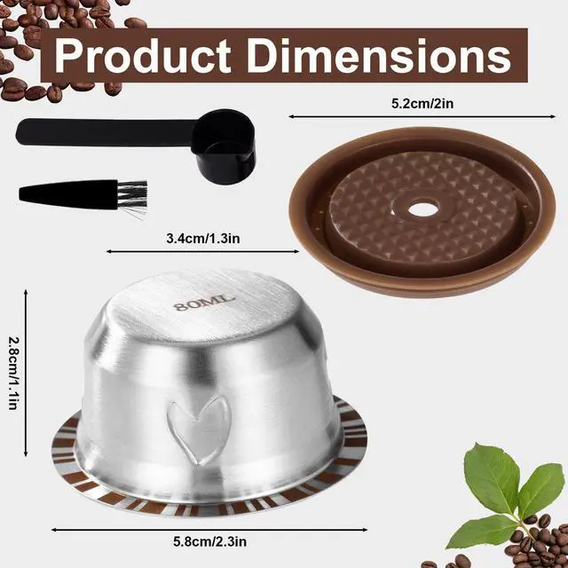 Alt view image 2 of 7 - Reusable Pods for Nespresso Vertuo Stainless Steel 80ml Machine