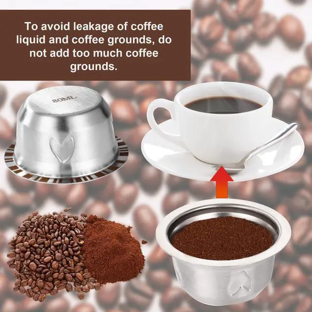 Alt view image 3 of 7 - Reusable Pods for Nespresso Vertuo Stainless Steel 80ml Machine