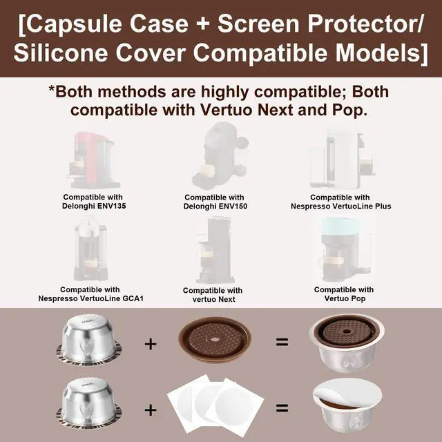 Alt view image 6 of 7 - Reusable Pods for Nespresso Vertuo Stainless Steel 80ml Machine