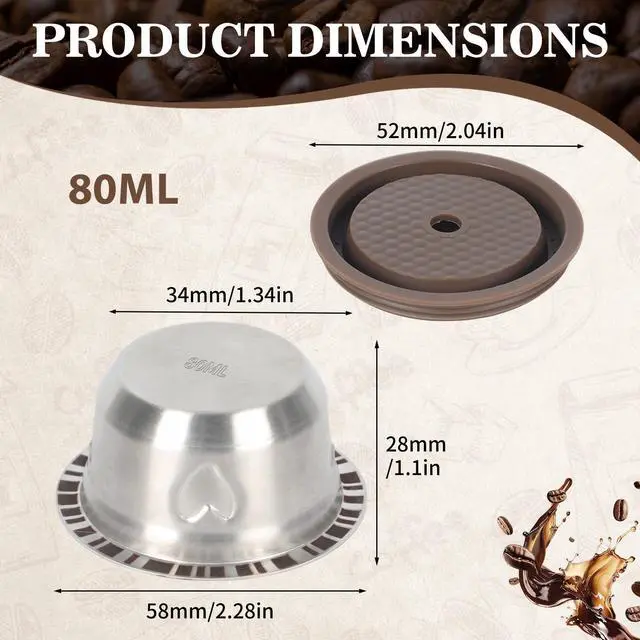 Alt view image 2 of 7 - 80ml Reusable Coffee Pod for Vertuo Pop Next Plus