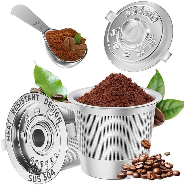 Main image of 2 Pack Reusable K Cups Coffee Pods for Keurig 1.0: Stainless Steel Refillable K Cups - Reusable Coffee Filters for Keurig Coffee Machine, BPA-Free, SUS 304, Scoop, Heat Resistant Handles