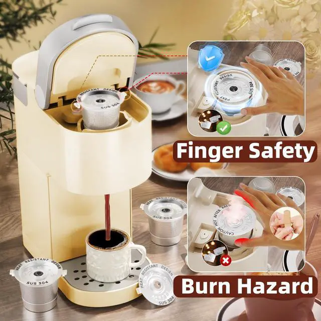 Alt view image 6 of 6 - 2 Pack Reusable K Cups Coffee Pods for Keurig 1.0: Stainless Steel Refillable K Cups - Reusable Coffee Filters for Keurig Coffee Machine, BPA-Free, SUS 304, Scoop, Heat Resistant Handles