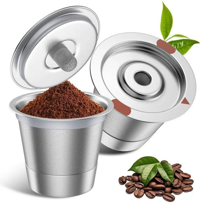 Main image of Reusable K Cups for Keurig,Stainless Steel Refillable Coffee Pods - Metal K Cup Reusable Coffee Filter for K-Classic K-Elite K-Express K-Mini Keurig 1.0 & 2.0, BPA Free (2 pack)
