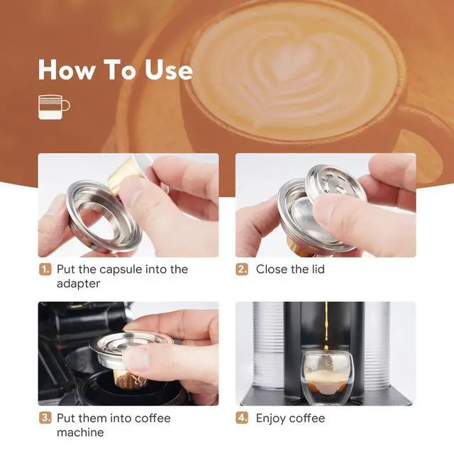 Alt view image 7 of 7 - Reusable Coffee Pod Converter Need to Use with Oringal Capsule(NOT Including),Stainless Steel Coffee Capsule Adapter Compatible with De'Longhi ENV135 Vertuoline GCA1,Vertuo Next Vertuo Pop 40ml/1.35oz