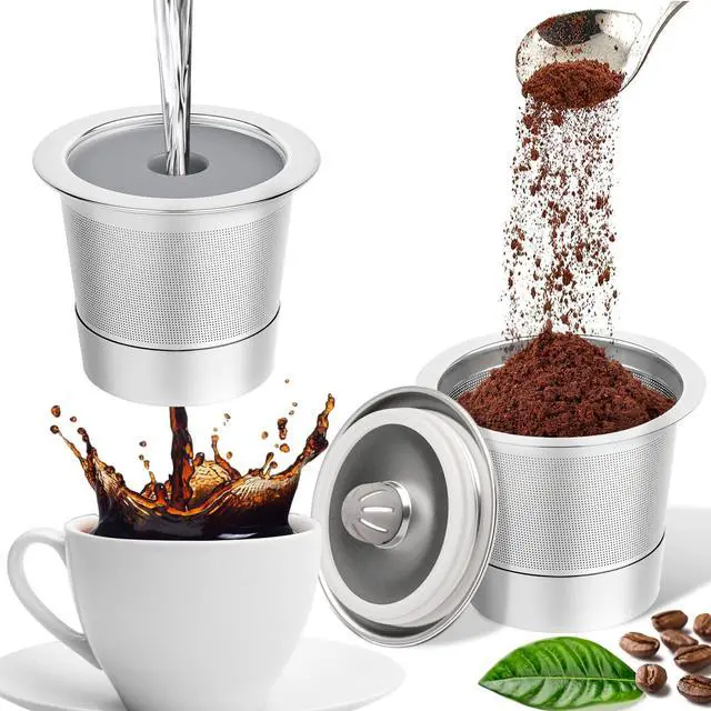 Main image of 2 Pack Reusable K Cups For Keurig 1.0, Stainless Steel Reusable Coffee Pods