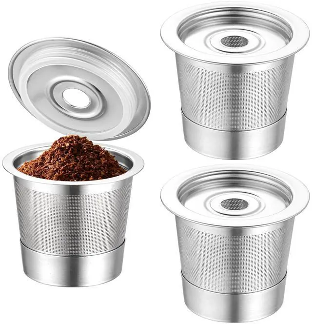 Main image of 3 Pack Reusable K Cups and Coffee Pods for Ninja Coffee Maker PB051 & CFP101/PB041, 304 Stainless Steel Reusable K Pod Permanent K Cups Filters Compatible with Ninja Coffee Maker,Coffee Accessories