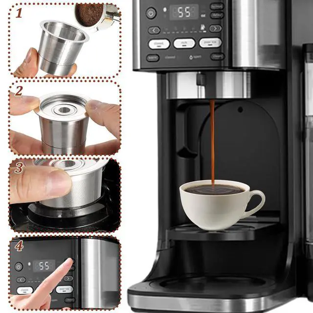 Alt view image 4 of 7 - 3 Pack Reusable K Cups and Coffee Pods for Ninja Coffee Maker PB051 & CFP101/PB041, 304 Stainless Steel Reusable K Pod Permanent K Cups Filters Compatible with Ninja Coffee Maker,Coffee Accessories