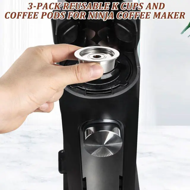 Alt view image 7 of 7 - 3 Pack Reusable K Cups and Coffee Pods for Ninja Coffee Maker PB051 & CFP101/PB041, 304 Stainless Steel Reusable K Pod Permanent K Cups Filters Compatible with Ninja Coffee Maker,Coffee Accessories