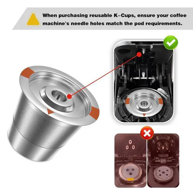 Alt view image 3 of 7 - Reusable K Cups Coffee Pods for Keurig: Full Stainless Steel Refillable K Cups Coffee Filter Compatible 1.0 and 2.0 Coffee Makers-brewers (1Pack)