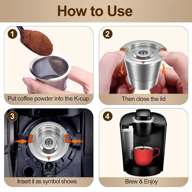 Alt view image 5 of 7 - Reusable K Cups Coffee Pods for Keurig: Full Stainless Steel Refillable K Cups Coffee Filter Compatible 1.0 and 2.0 Coffee Makers-brewers (1Pack)