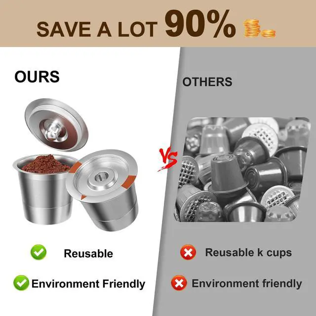 Alt view image 7 of 7 - Reusable K Cups Coffee Pods for Keurig: Full Stainless Steel Refillable K Cups Coffee Filter Compatible 1.0 and 2.0 Coffee Makers-brewers (1Pack)
