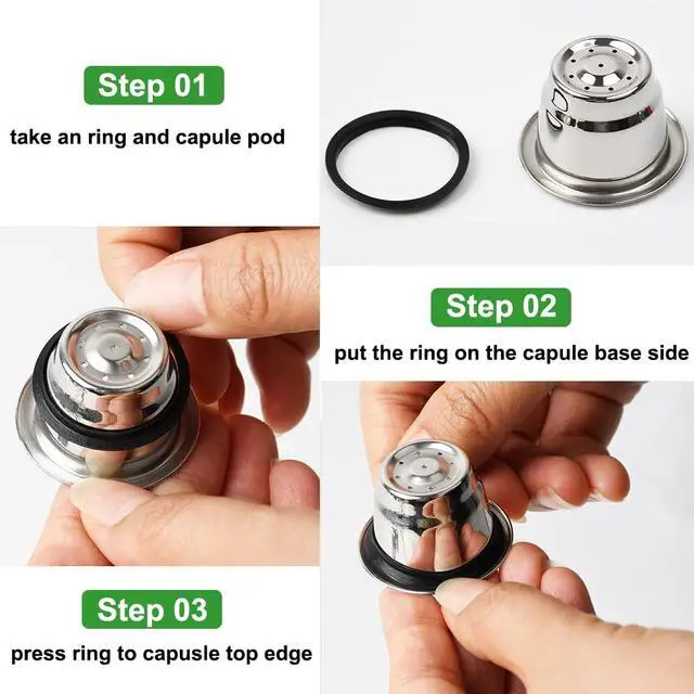 Alt view image 3 of 3 - 10Pcs Silicone Rings for Reusable Nespresso Pods Refillable Espresso Capsules Stainless Steel Coffee Pods Compatible for Nespresso Original Line Machines (10Pcs Silicone Rings)