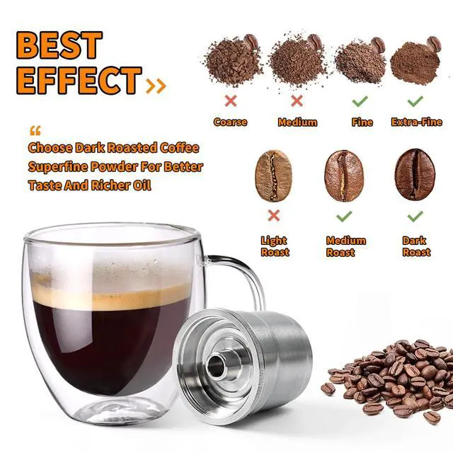 Alt view image 4 of 7 - Stainless Steel Coffee Capsules, Reusable Espresso Capsules Refillable Coffee Capsule Compatible with ILLY Coffee Machine for Y1.1 Y3 Y5 X7.1 X9