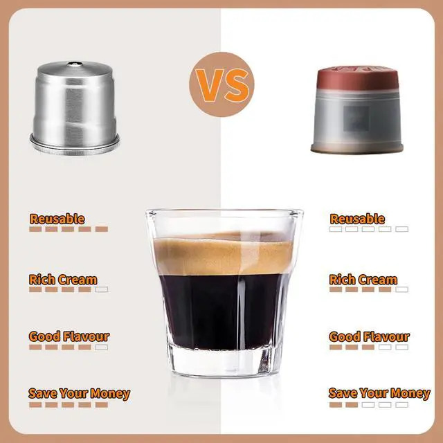 Alt view image 6 of 7 - Stainless Steel Coffee Capsules, Reusable Espresso Capsules Refillable Coffee Capsule Compatible with ILLY Coffee Machine for Y1.1 Y3 Y5 X7.1 X9