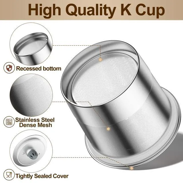 Alt view image 4 of 7 - Reusable K Cups Coffee Filter, Stainless Steel K Cup Reusable Coffee Pods Filters for Keurig 1.0 & 2.0 Coffee Makers BPA-Free Refillable Coffee Filters (2 Packs)