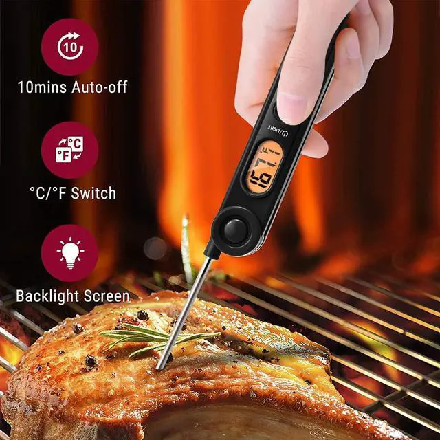 Alt view image 2 of 7 - Digital Meat Thermometer with Temperature Indicator, Instant Read Food Thermometer with Pop-up Meat Probe and Backlight for Oil Deep Fry Smoker BBQ Grill Kitchen Candy (Previously ThermoPro)