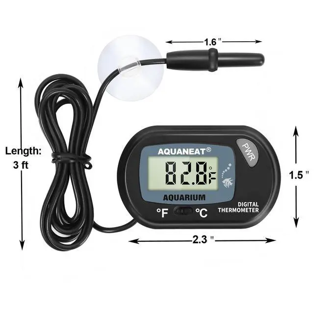 Alt view image 6 of 7 - Aquarium Thermometer, Fish Tank Thermometer, Digital Temperature Test, with Large LCD Display (1 Pack)