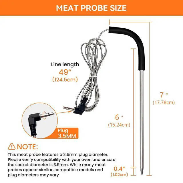 Alt view image 4 of 7 - 2-Pack Meat Thermometer Replacement for Pit Boss Pellet Grills and Smokers