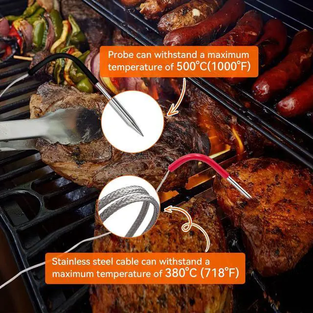 Alt view image 7 of 7 - 2-Pack Meat Thermometer Replacement for Pit Boss Pellet Grills and Smokers