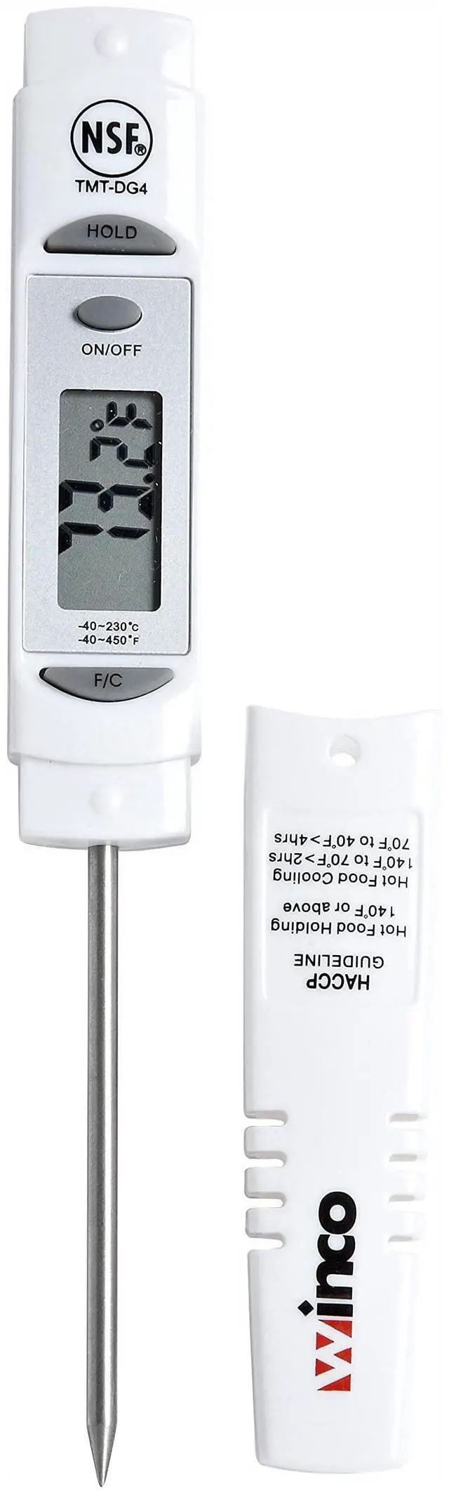 Main image of Digital Thermometer, 1-1/4" LCD, 3-1/8" Probe, White