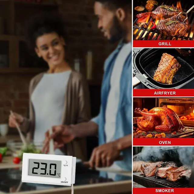 Alt view image 4 of 7 - Digital Oven Thermometer with Probe Grill Meat Thermometer up to 572°F/300°C, Oven Thermometer Roasting for Barbecue Accessories for Kitchen, Roasting, Grill, Pizza