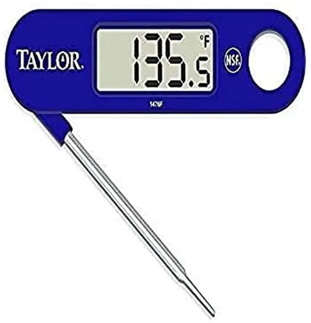 Main image of 1476FDA Compact Folding Probe Digital Thermometer with Magnet and Lanyard, 6.60' Height, 5.06' Width, 0.75' Length, Blue
