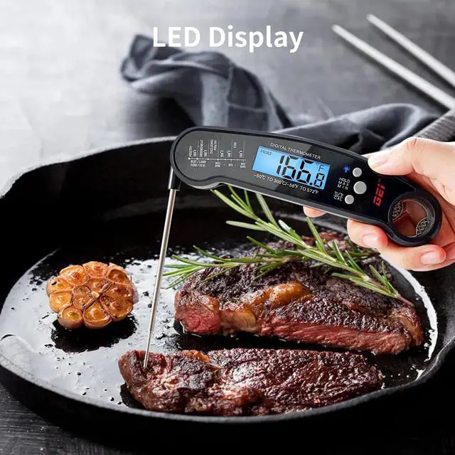 Alt view image 3 of 5 - Meat Thermometer Digital, Instant Read Meat Thermometer for Grill and Cooking, Waterproof Food Thermometer for Kitchen and Outside, BBQ, Turkey, Candy, Liquids, Beef