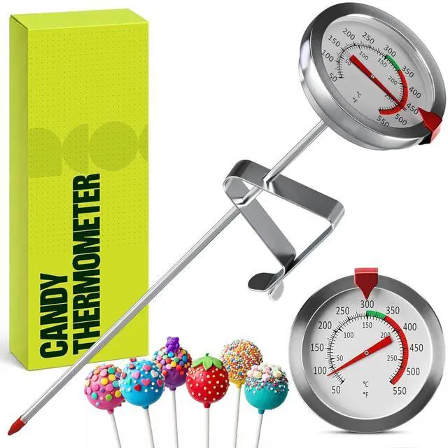 Main image of Candy Thermometer with Pot Clip - Deep Fry Oil Thermometer for Frying and Candle Making (White)
