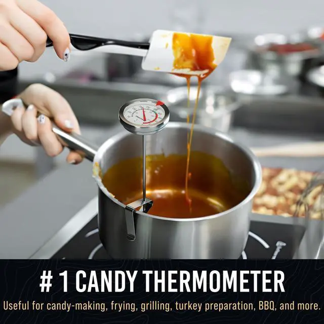 Alt view image 3 of 7 - Candy Thermometer with Pot Clip - Deep Fry Oil Thermometer for Frying and Candle Making (White)