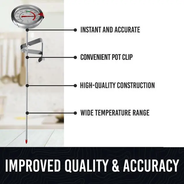 Alt view image 2 of 7 - Candy Thermometer with Pot Clip - Deep Fry Oil Thermometer for Frying and Candle Making (White)