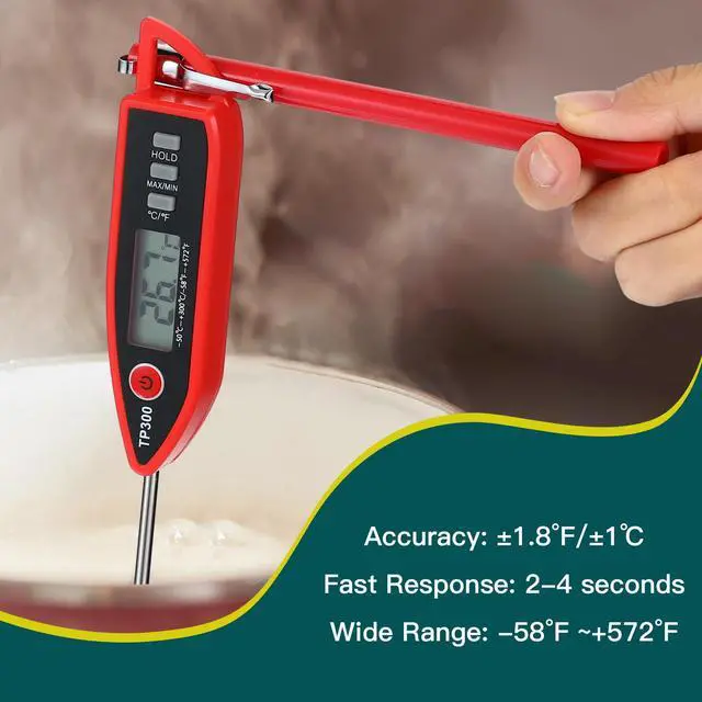 Alt view image 4 of 7 - 6 Set Waterproof Food Thermometer for Water, Liquid, Candle and Cooking Digital Meat Thermometer with Long Probe Instant Read for Kitchen BBQ Grill Candy (Red)