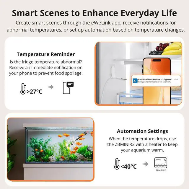 Alt view image 7 of 7 - SNZB-02LD Zigbee Waterproof Temperature Sensor with 1.5M Stainless Steel Probe, LCD Display, -40~115°C Range, APP Monitoring, Magnetic Mount, Works with Zigbee Hub