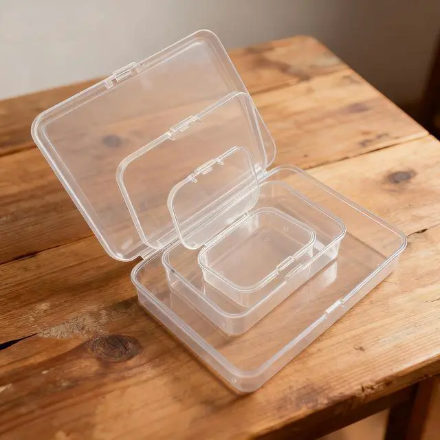 Alt view image 4 of 4 - 36 Pieces Mixed Sizes Rectangular Empty Mini Plastic Storage Containers with Lids for Small Items and Other Craft Projects (Clear)