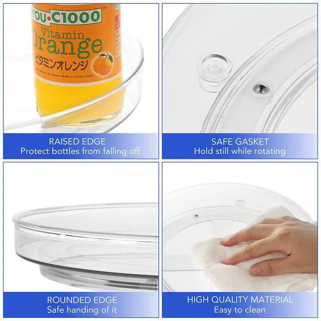 Alt view image 5 of 6 - 2 Pack Lazy Susan Turntable, 10.5 Inch Spinning Cabinet Organizer