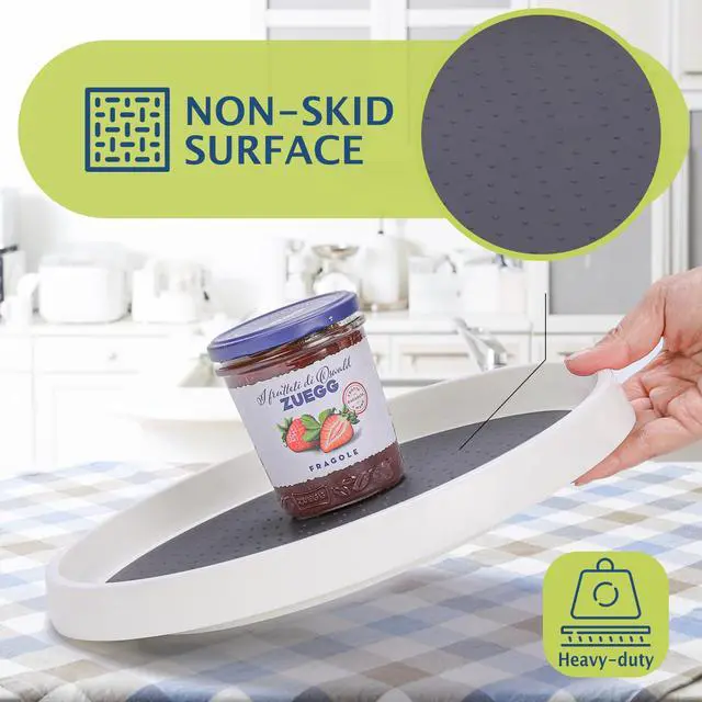 Alt view image 3 of 7 - Lazy Susan Turntable, Set of 4, 10 Inch Non-Skid Lazy Susan Organizer for Cabinet, Pantry Organization, Kitchen Storage, Bathroom Sink Cabinet, Refrigerator, Countertop, Spice Rack (4 Pack 10 in)