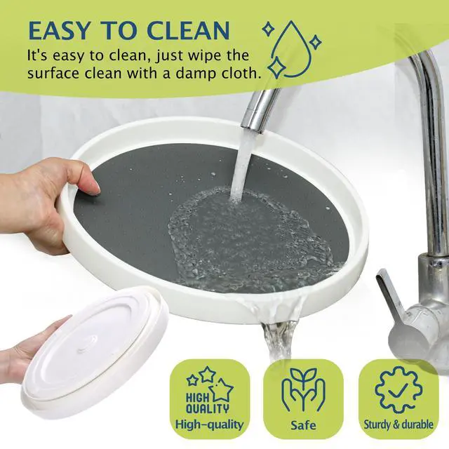 Alt view image 6 of 7 - Lazy Susan Turntable, Set of 4, 10 Inch Non-Skid Lazy Susan Organizer for Cabinet, Pantry Organization, Kitchen Storage, Bathroom Sink Cabinet, Refrigerator, Countertop, Spice Rack (4 Pack 10 in)