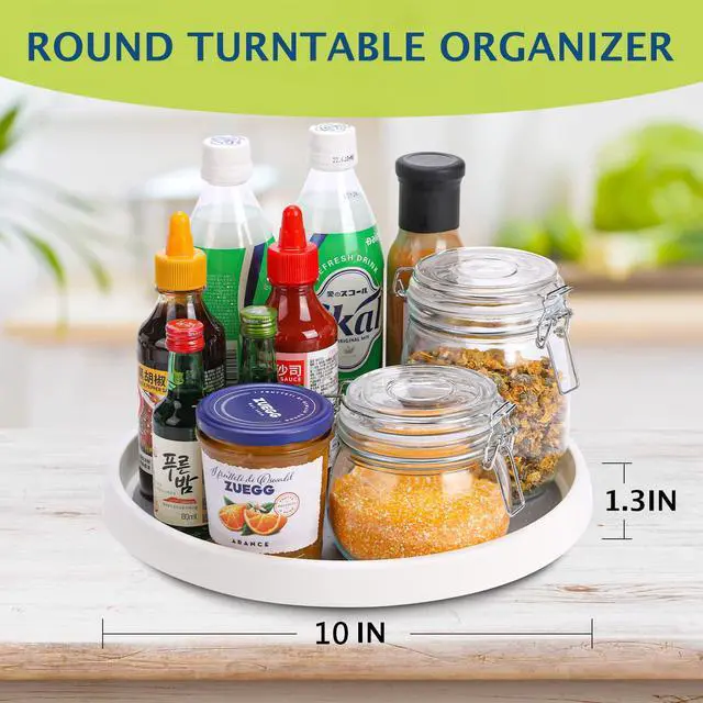 Alt view image 4 of 7 - Lazy Susan Turntable, Set of 4, 10 Inch Non-Skid Lazy Susan Organizer for Cabinet, Pantry Organization, Kitchen Storage, Bathroom Sink Cabinet, Refrigerator, Countertop, Spice Rack (4 Pack 10 in)