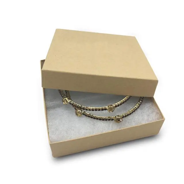 Alt view image 5 of 7 - 25-Pack #99 Cotton Filled Cardboard Paper Jewelry Boxes Gift Case - Kraft Brown (5 Sizes Assortment) - for Shipping or Storage