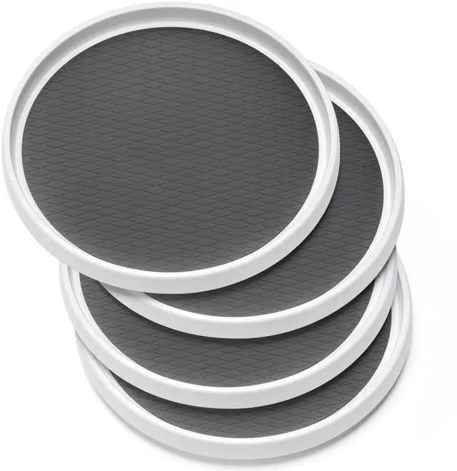 Main image of Set of 4, 10 Inch Non-Skid Lazy Susan Organizers - Turntable Rack for Cabinet, Pantry Organization and Storage, Kitchen, Fridge, Bathroom Makeup Vanity Countertop, Under Sink Organizing, Spice Rack
