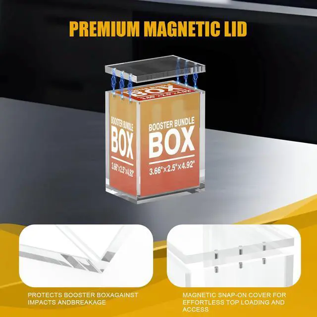 Alt view image 4 of 7 - Booster Bundle Acrylic Magnetic Case for TCG Boxes, 5mm Thick Stackable Protector with Magnetic Closure, Display Storage for Card Game Packs (Note: Excludes Ascended Heroes & Perfect Order)
