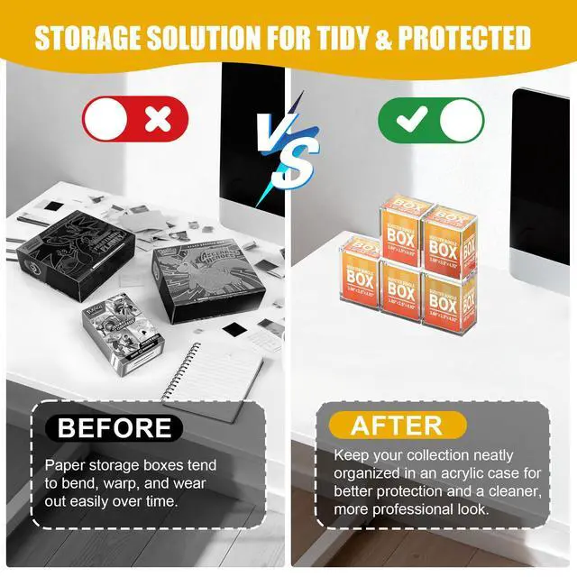 Alt view image 6 of 7 - Booster Bundle Acrylic Magnetic Case for TCG Boxes, 5mm Thick Stackable Protector with Magnetic Closure, Display Storage for Card Game Packs (Note: Excludes Ascended Heroes & Perfect Order)