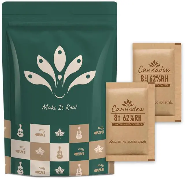 Main image of 62% RH,8 Gram (10 pcs) Two-Way Humidity Control Packs, Kraft Paper Wrapped Moisture Balancer for Airtight Jars, Storage Bags & Containers