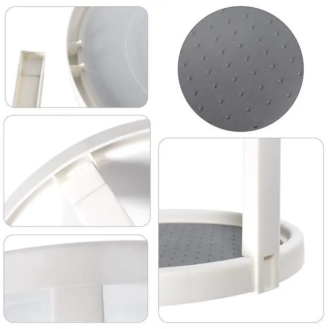 Alt view image 5 of 7 - Lazy Susan Organizer, 2 Tier Non Skid Spice Rack Turntable,360 Degree Rotating Seasoning Organizer, 10-Inch Spinning Organizer for Pantry Cabinet, Kitchen, Countertop, Vanity Display Stand